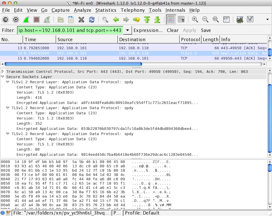 HTTPS packet in Wireshark
